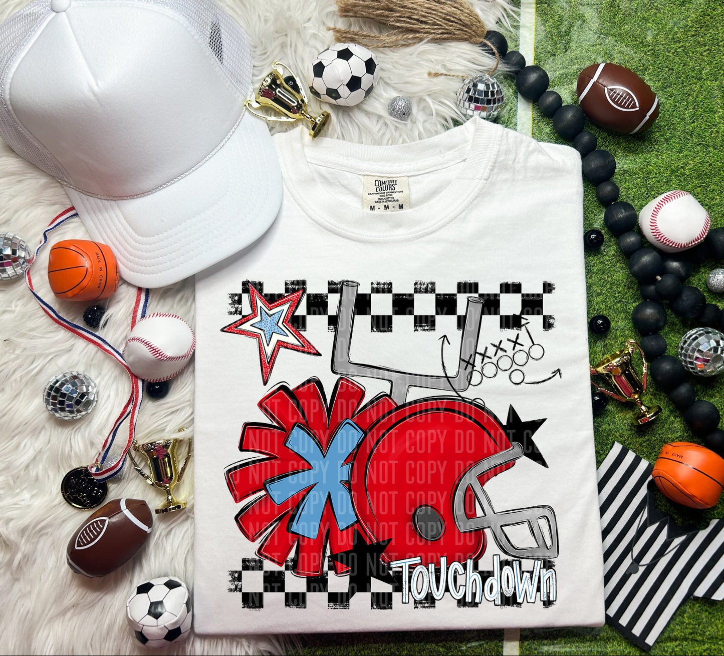 Football Helmet- Pom(Dropdown)- DTF&UV