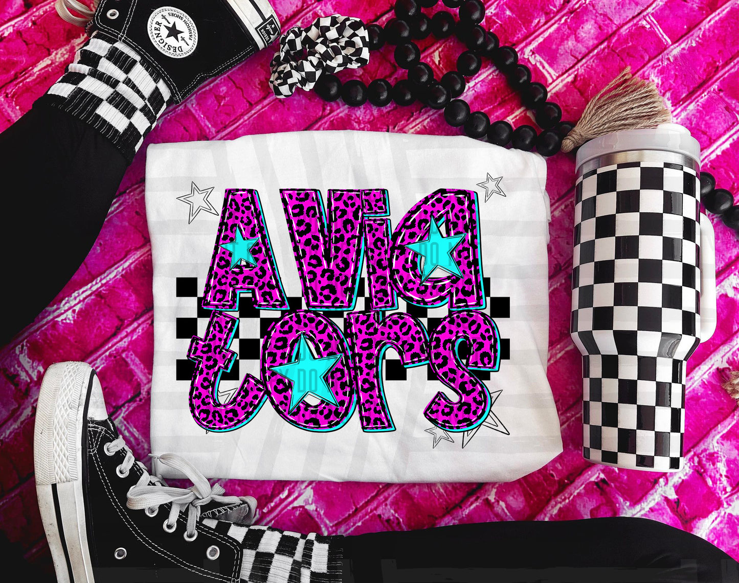 Pink Leopard Neon Mascots (dropdown)-DTF&UV