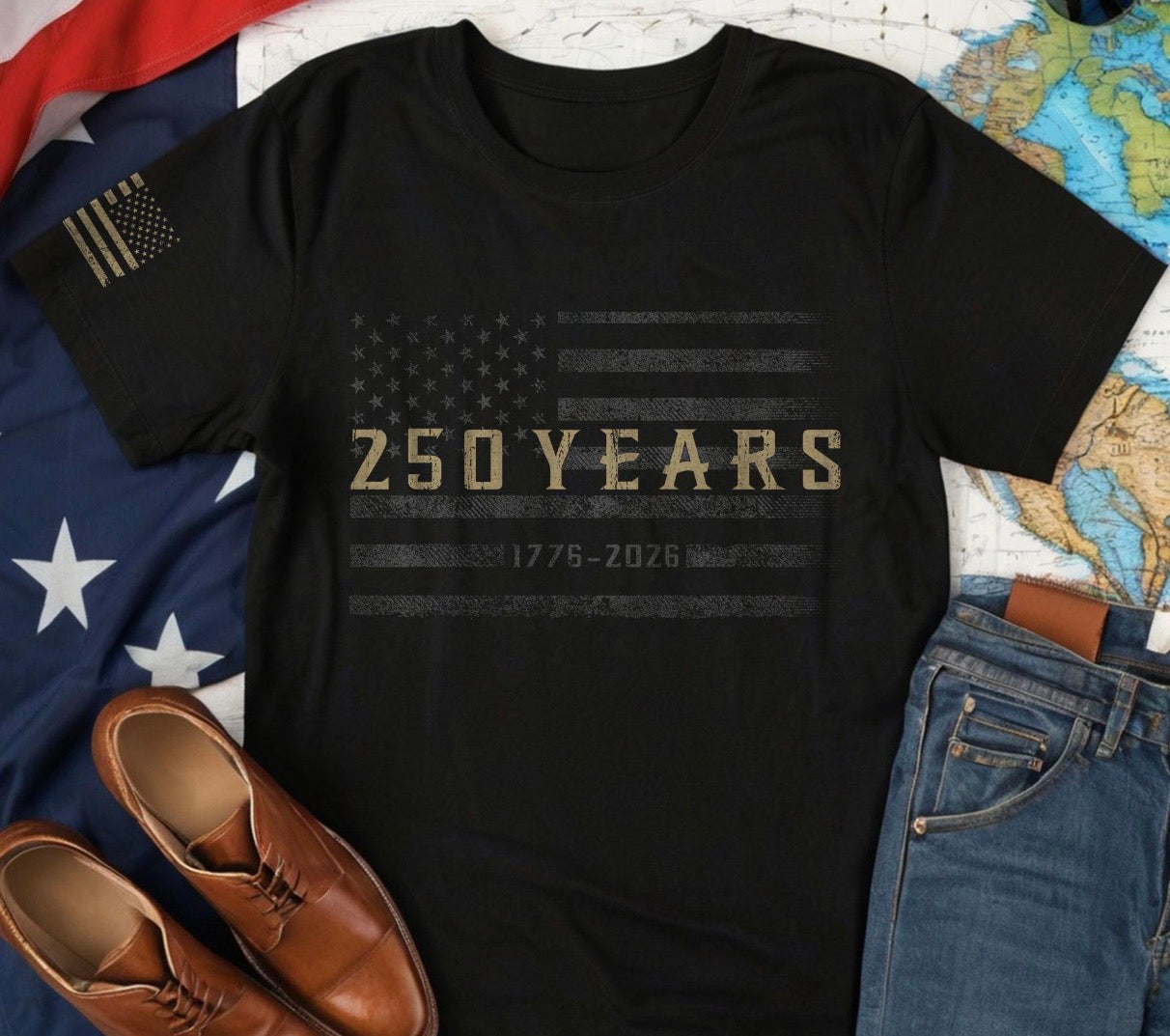 250 Years flag & pocket sleeve flag- DTF DEAL(Closes 6/7 @12p CST)