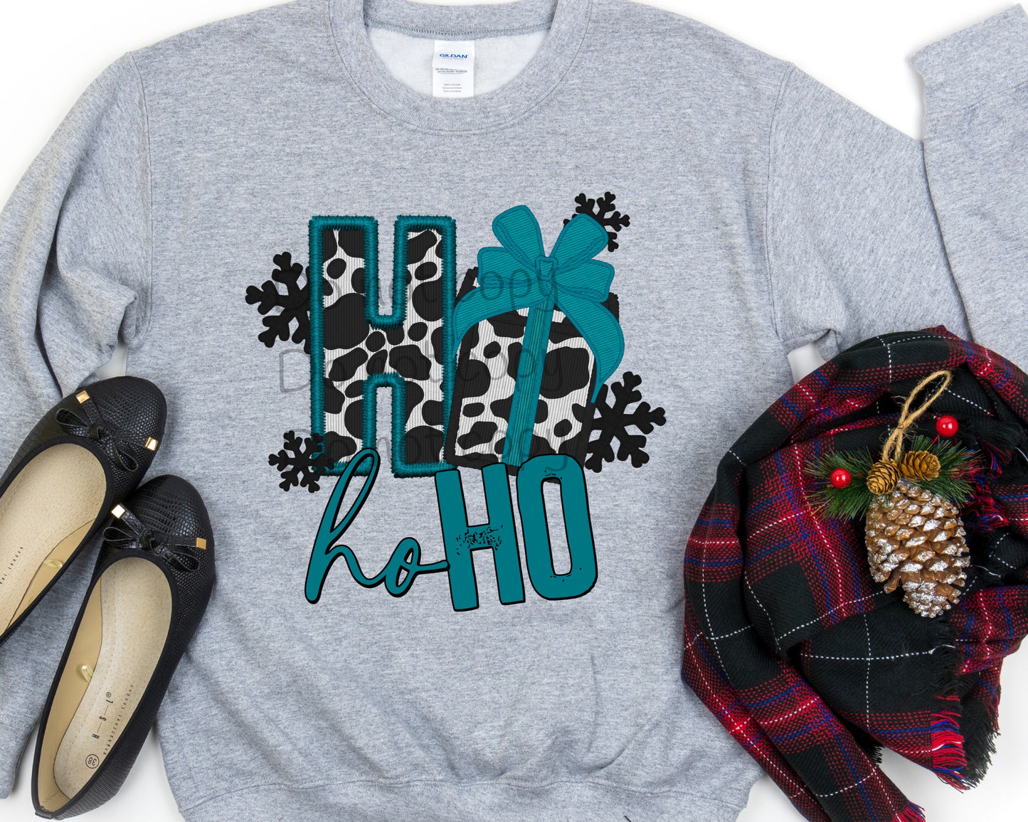 Ho Ho Ho cow print-DTF