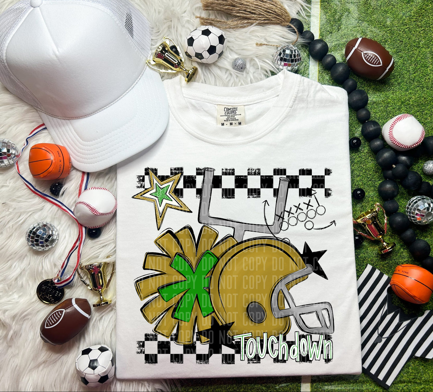 Football Helmet- Pom(Dropdown)- DTF&UV