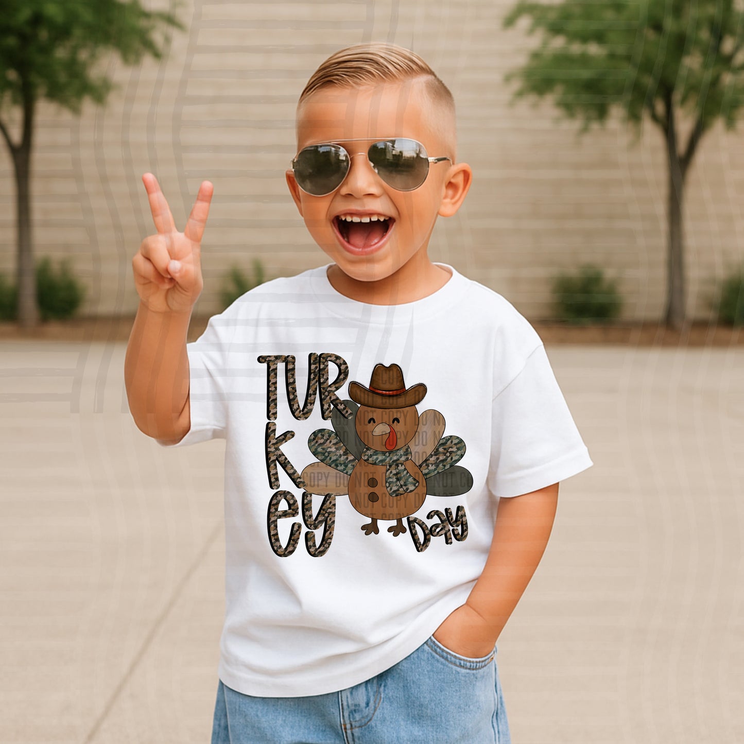 Turkey day cowboy hat boy-DTF&UV