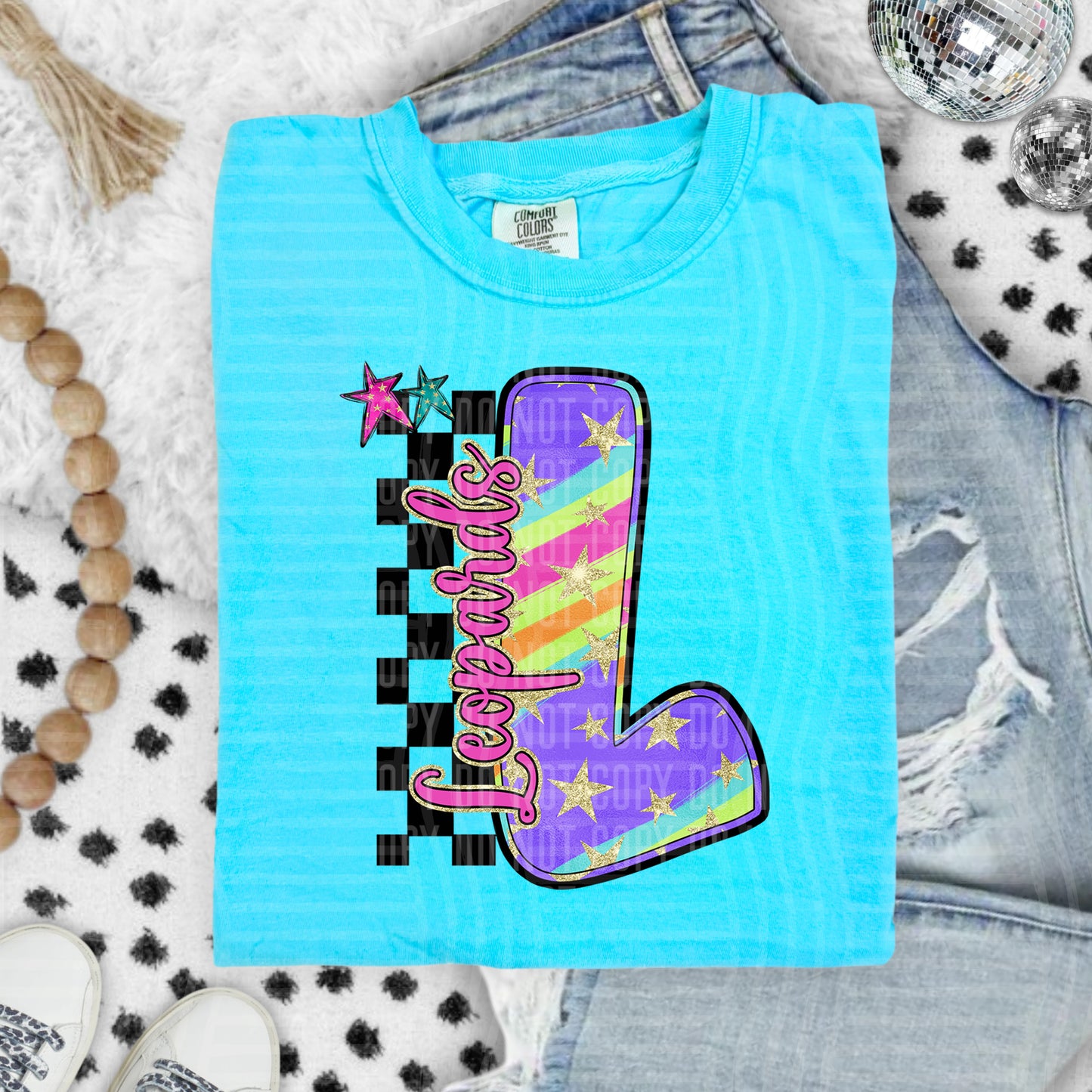 Rainbow Swirl Initials (Dropdown)- DTF&UV