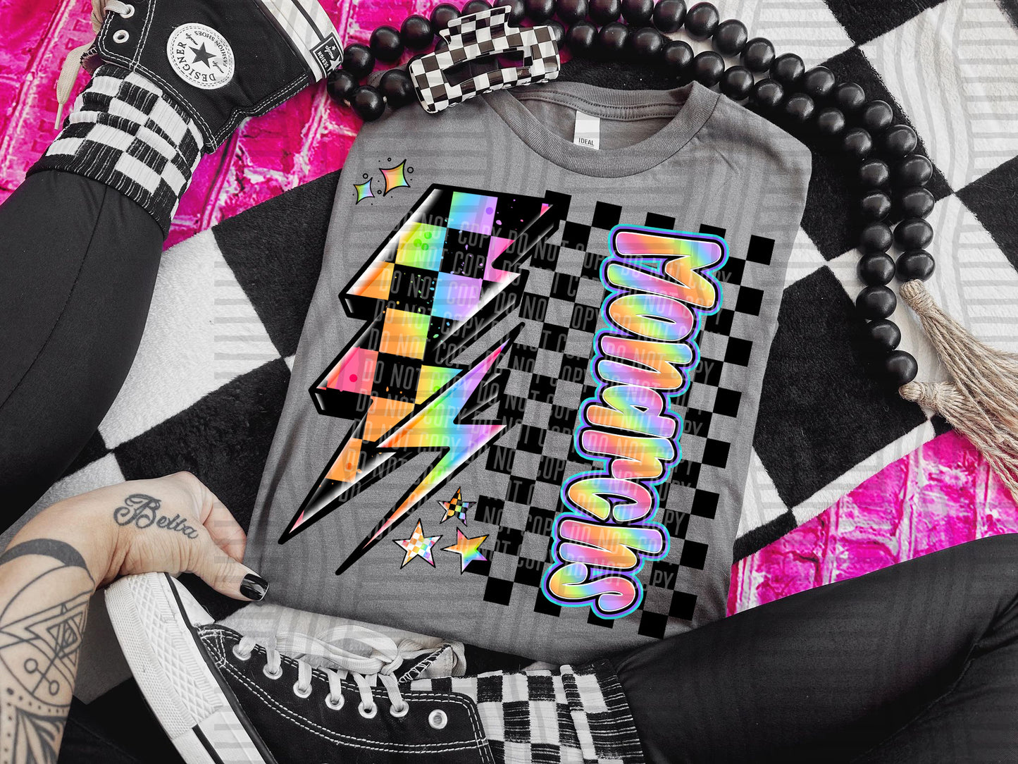 Neon Side Bolt Mascots (Dropdown)- DTF&UV