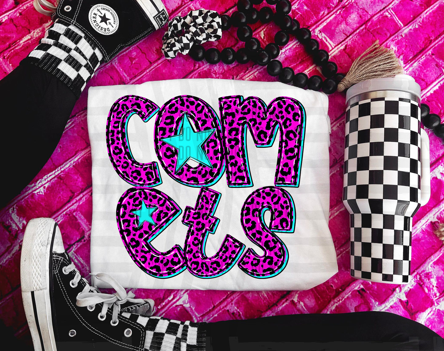 Pink Leopard Neon Mascots (dropdown)-DTF&UV