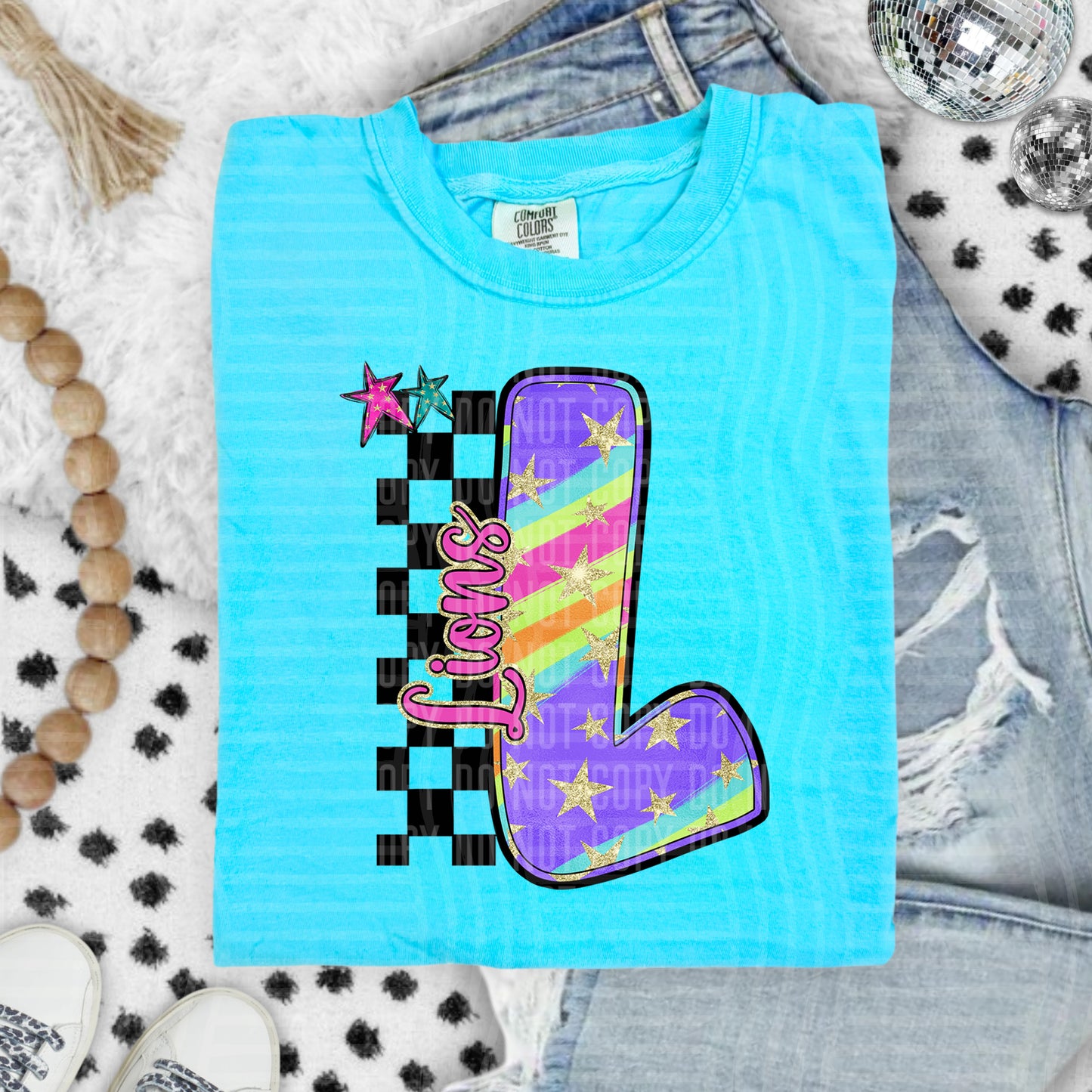 Rainbow Swirl Initials (Dropdown)- DTF&UV