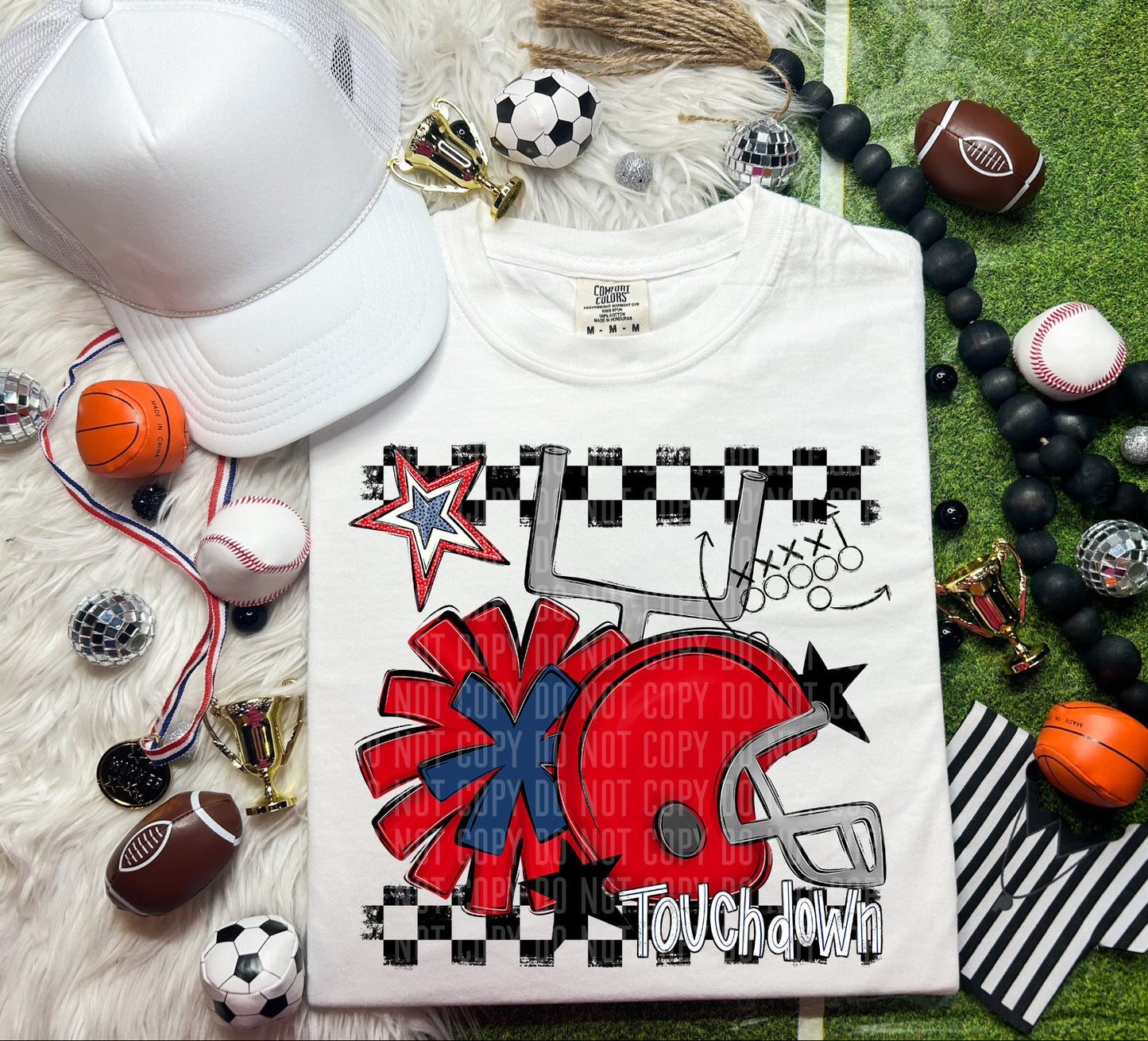 Football Helmet- Pom(Dropdown)- DTF&UV