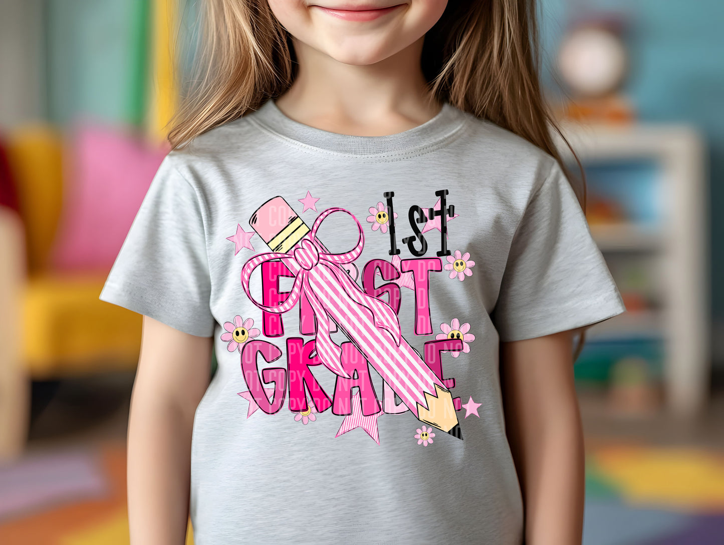 Pencil Bows Blue&Pink (Dropdown)- DTF&UV