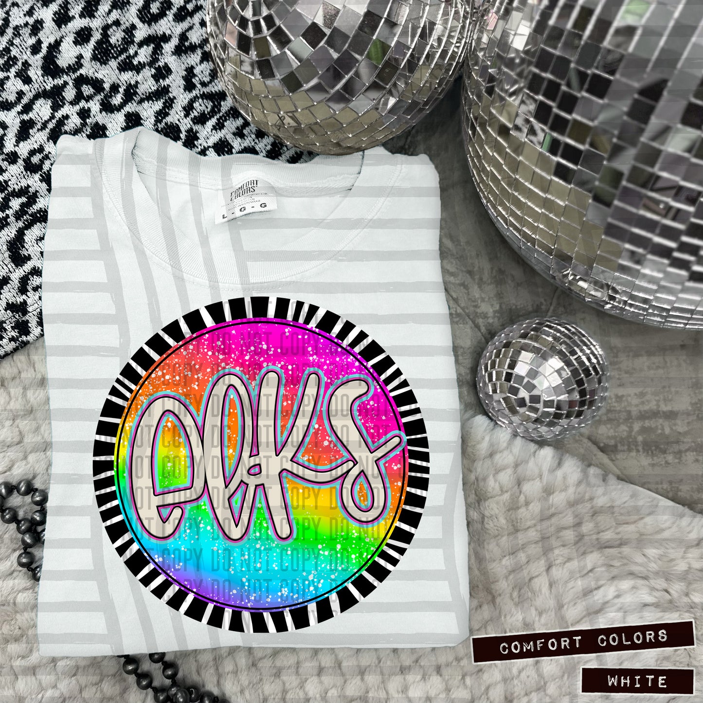 Rainbow Splatter Rounds(Dropdown)- DTF&UV