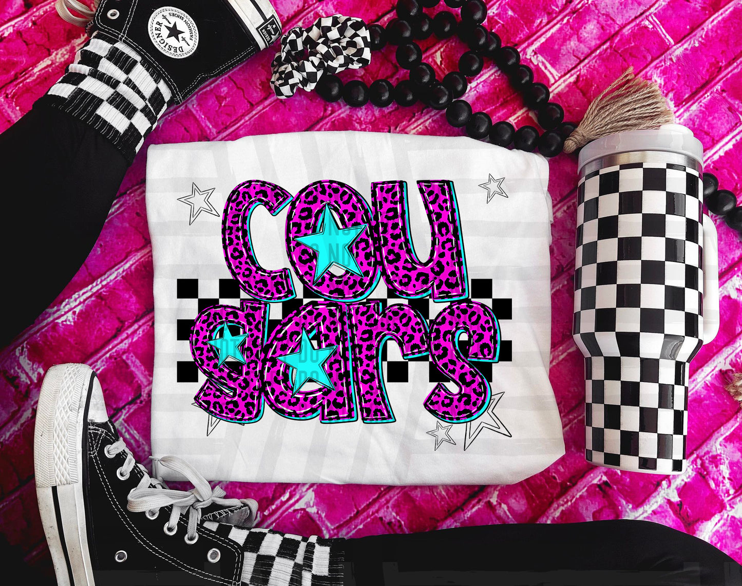 Pink Leopard Neon Mascots (dropdown)-DTF&UV