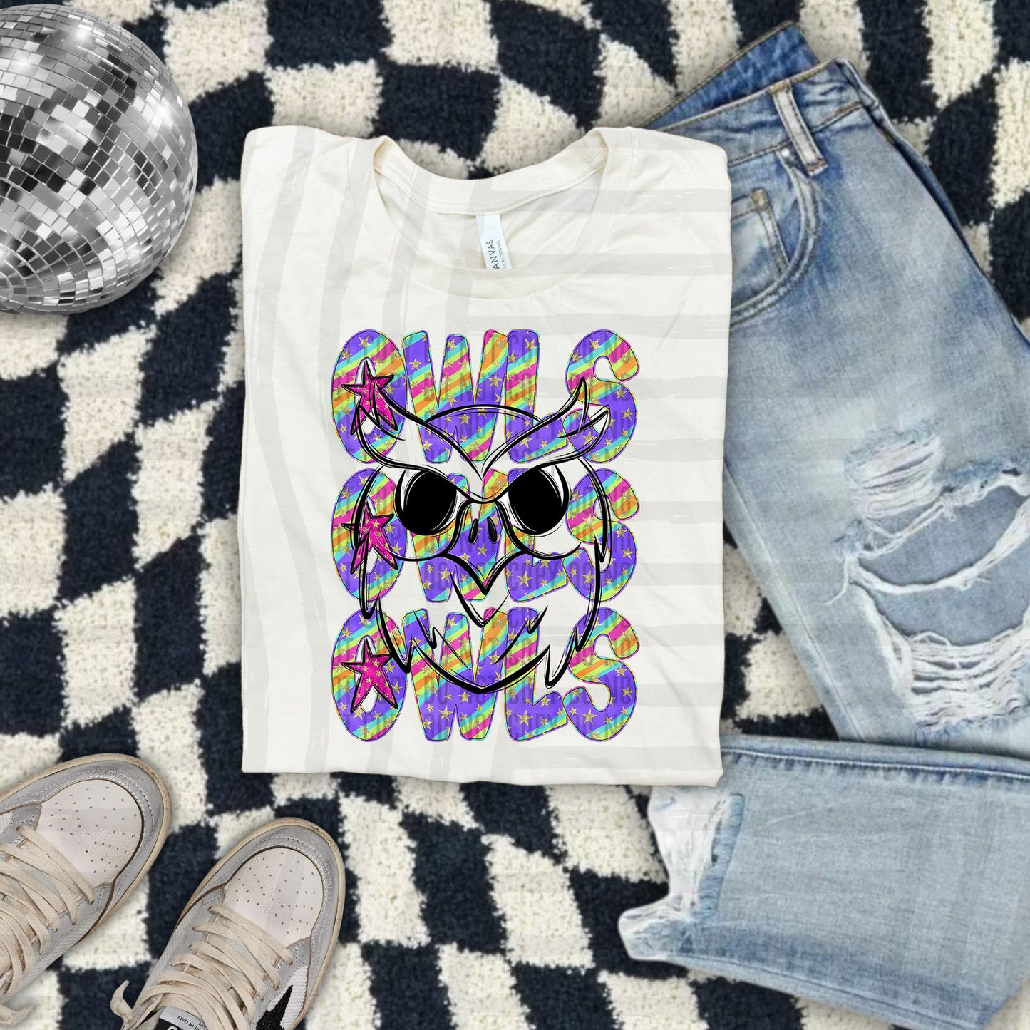 Rainbow Swirl Mascots outline (Dropdown)- DTF&UV