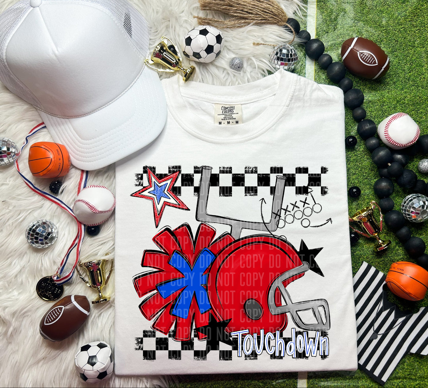 Football Helmet- Pom(Dropdown)- DTF&UV