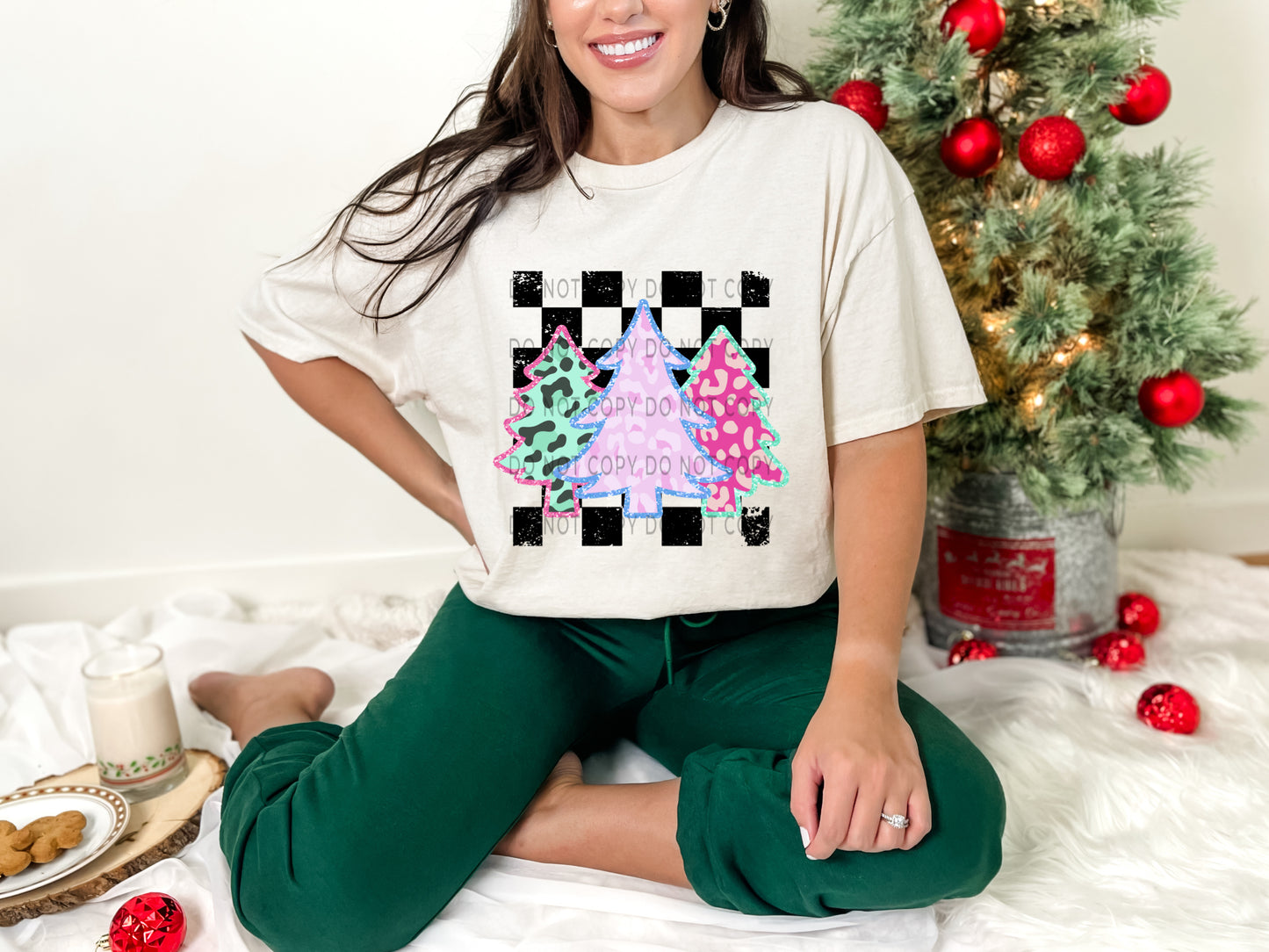Leopard Trees Checkered -DTF