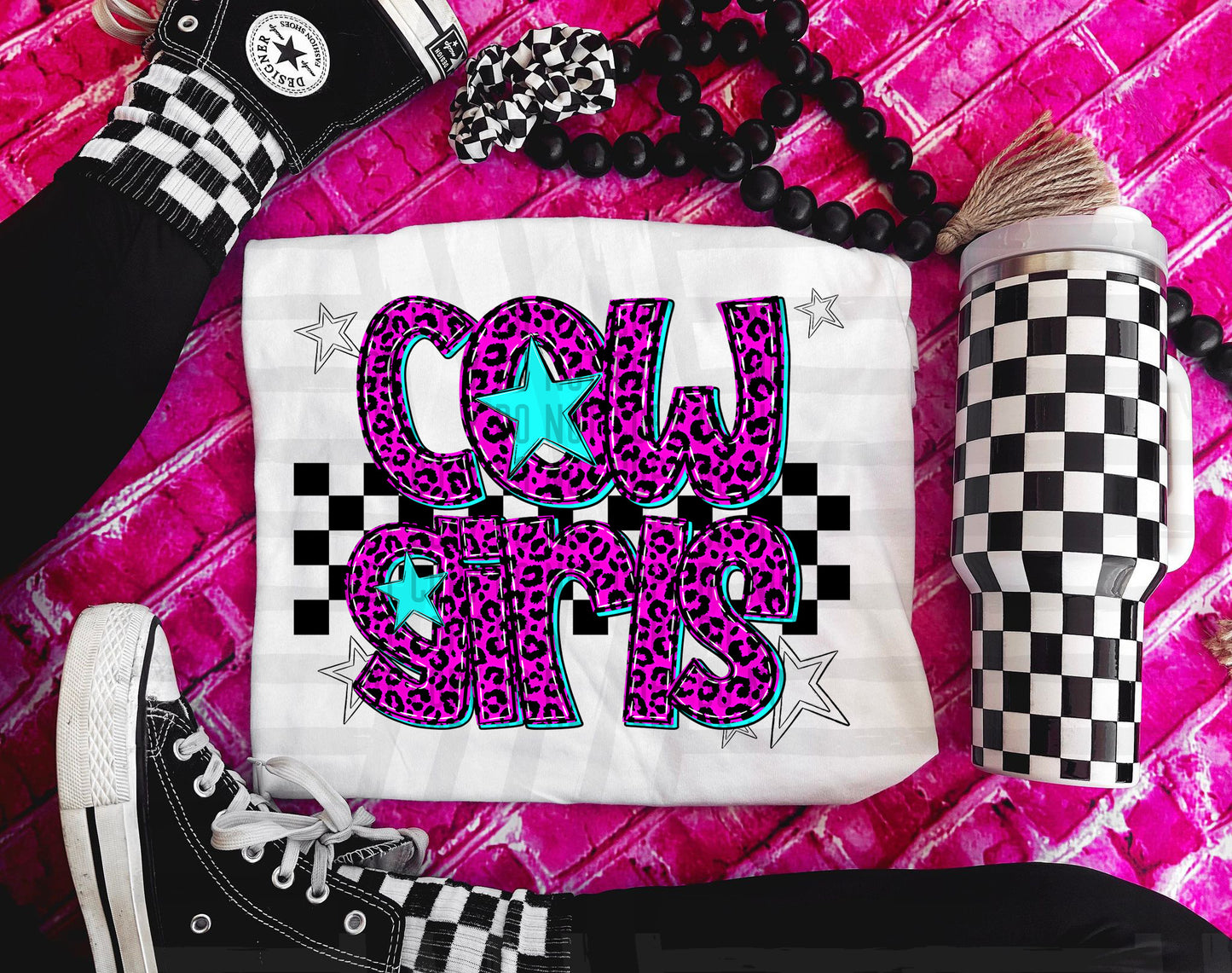 Pink Leopard Neon Mascots (dropdown)-DTF&UV