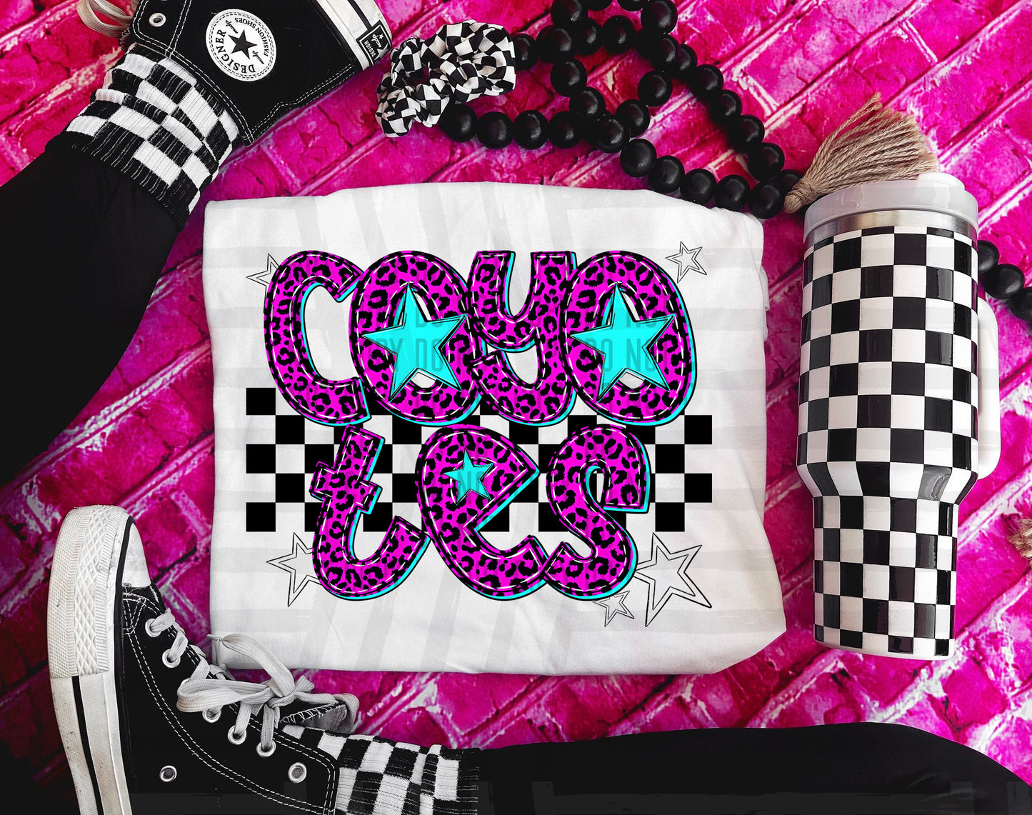 Pink Leopard Neon Mascots (dropdown)-DTF&UV