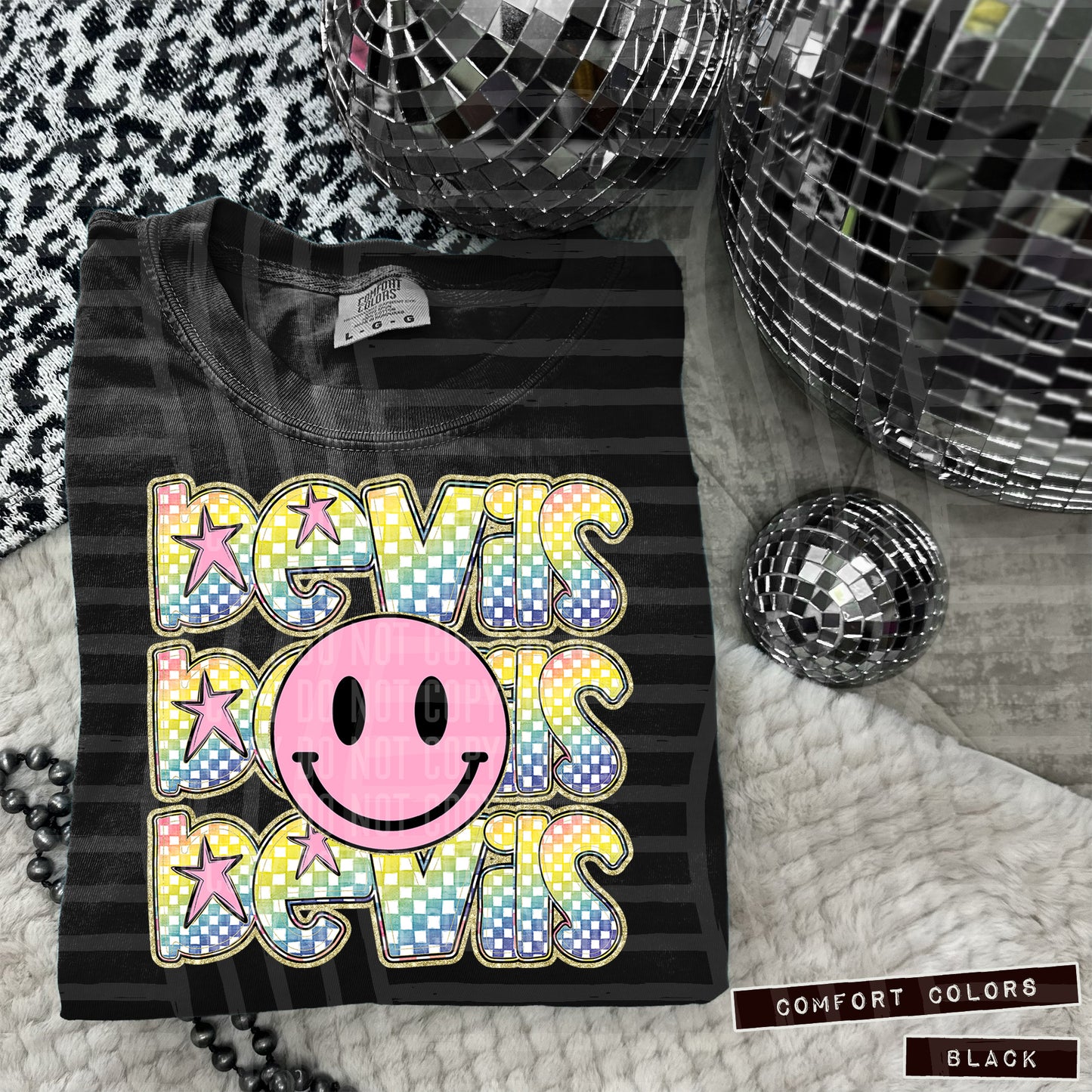 Pink Smiley Triple Stack (Dropdown)- DTF&UV