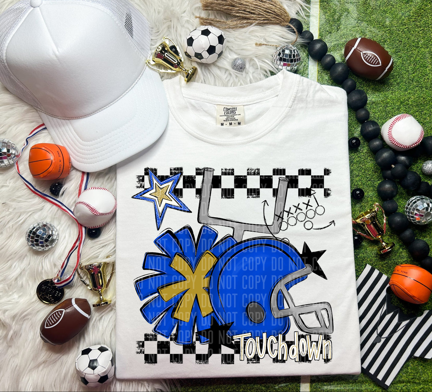 Football Helmet- Pom(Dropdown)- DTF&UV