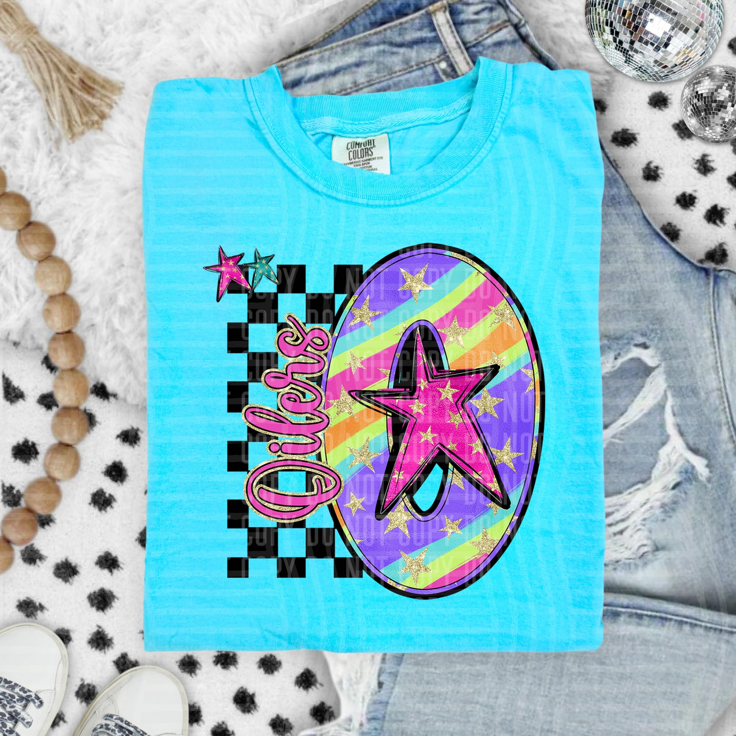 Rainbow Swirl Initials (Dropdown)- DTF&UV