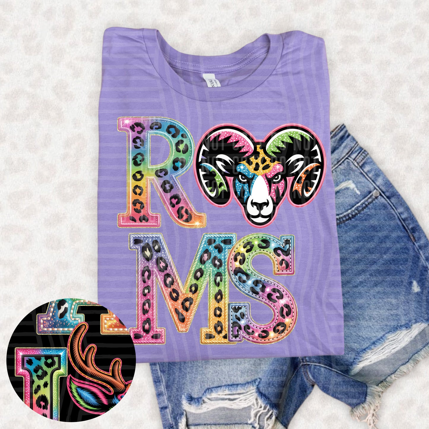 3 Rainbow Mascot Heads Stacked (dropdown)-DTF&UV