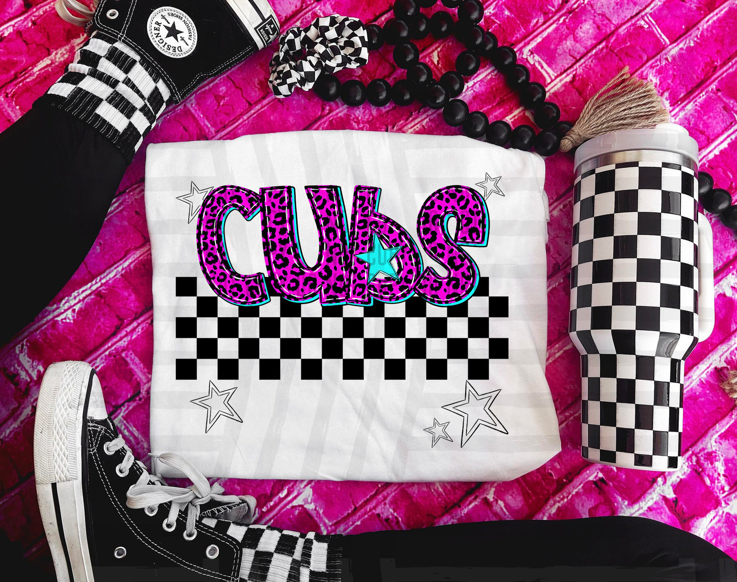 Pink Leopard Neon Mascots (dropdown)-DTF&UV