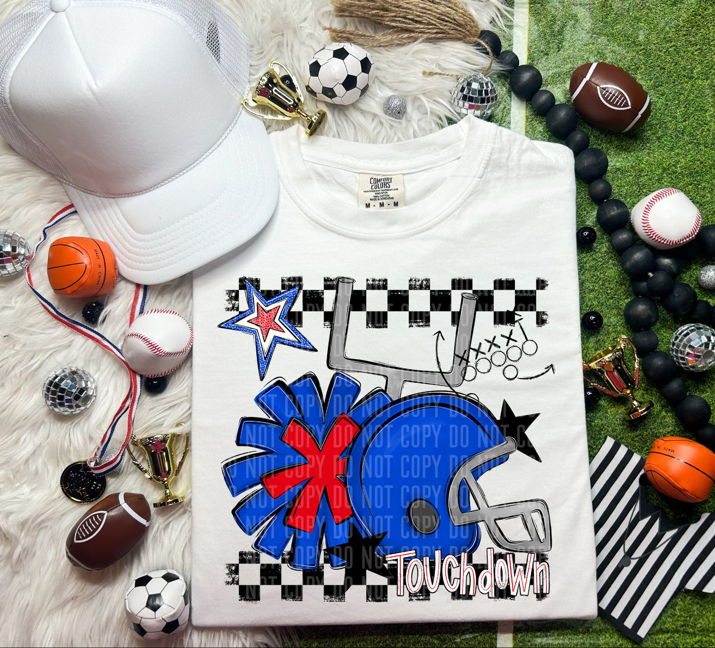 Football Helmet- Pom(Dropdown)- DTF&UV