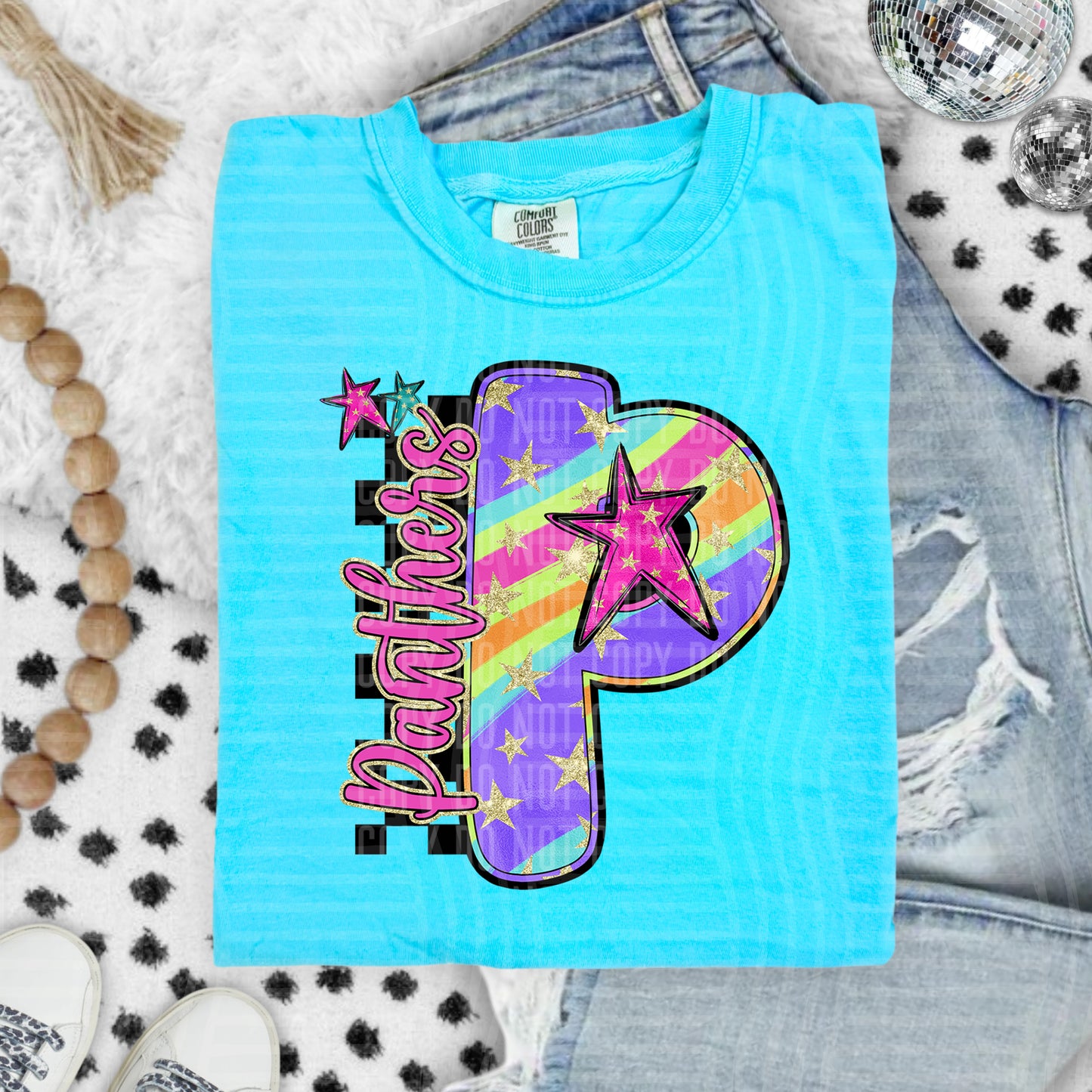 Rainbow Swirl Initials (Dropdown)- DTF&UV