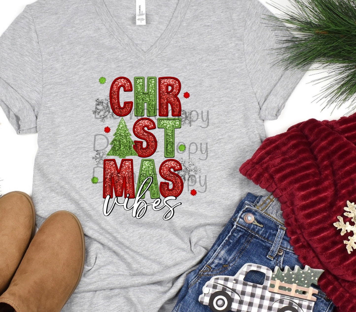 Christmas vibes sequin-DTF