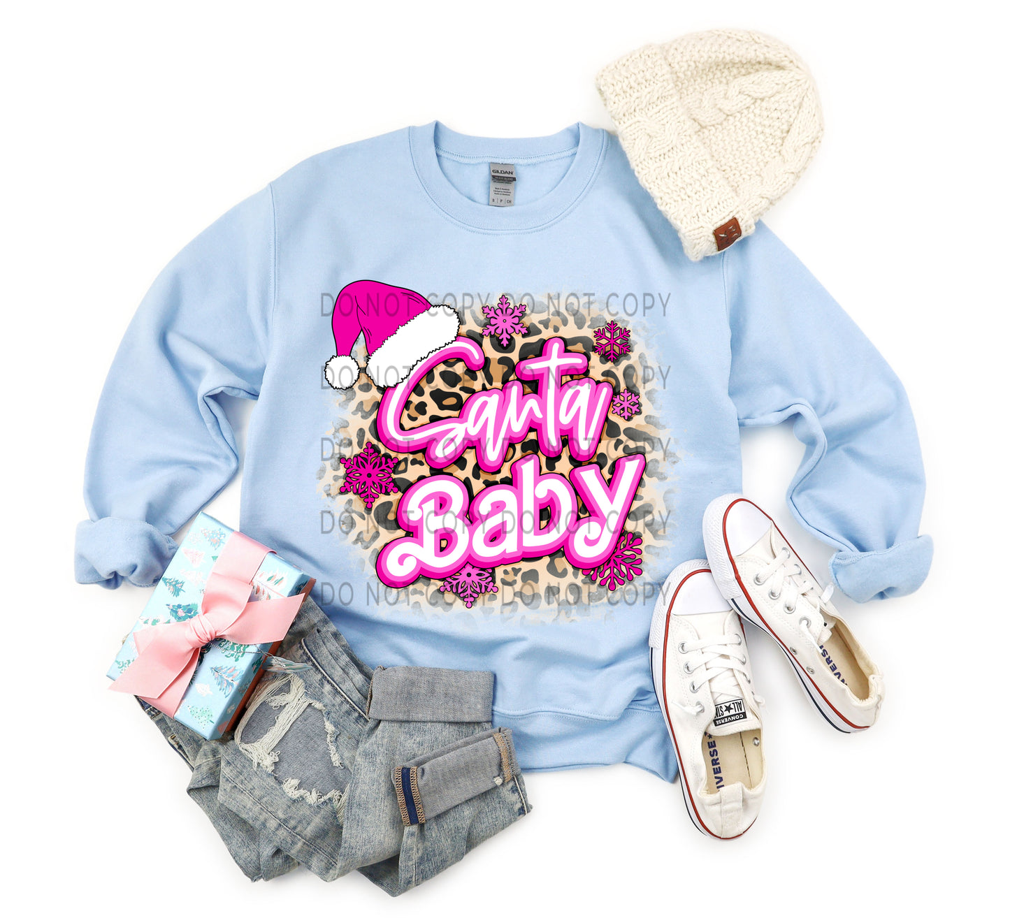 Santa Baby Leopard And Hot Pink - DTF