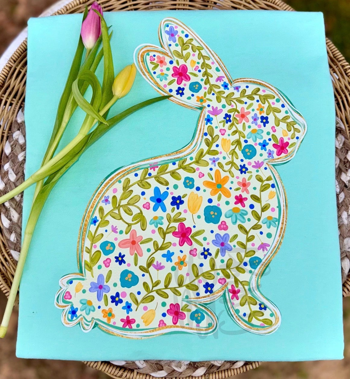 Floral rabbit-DTF&UV