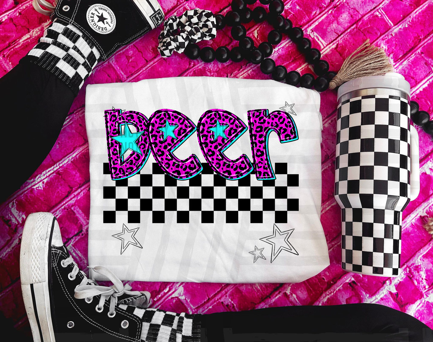 Pink Leopard Neon Mascots (dropdown)-DTF&UV