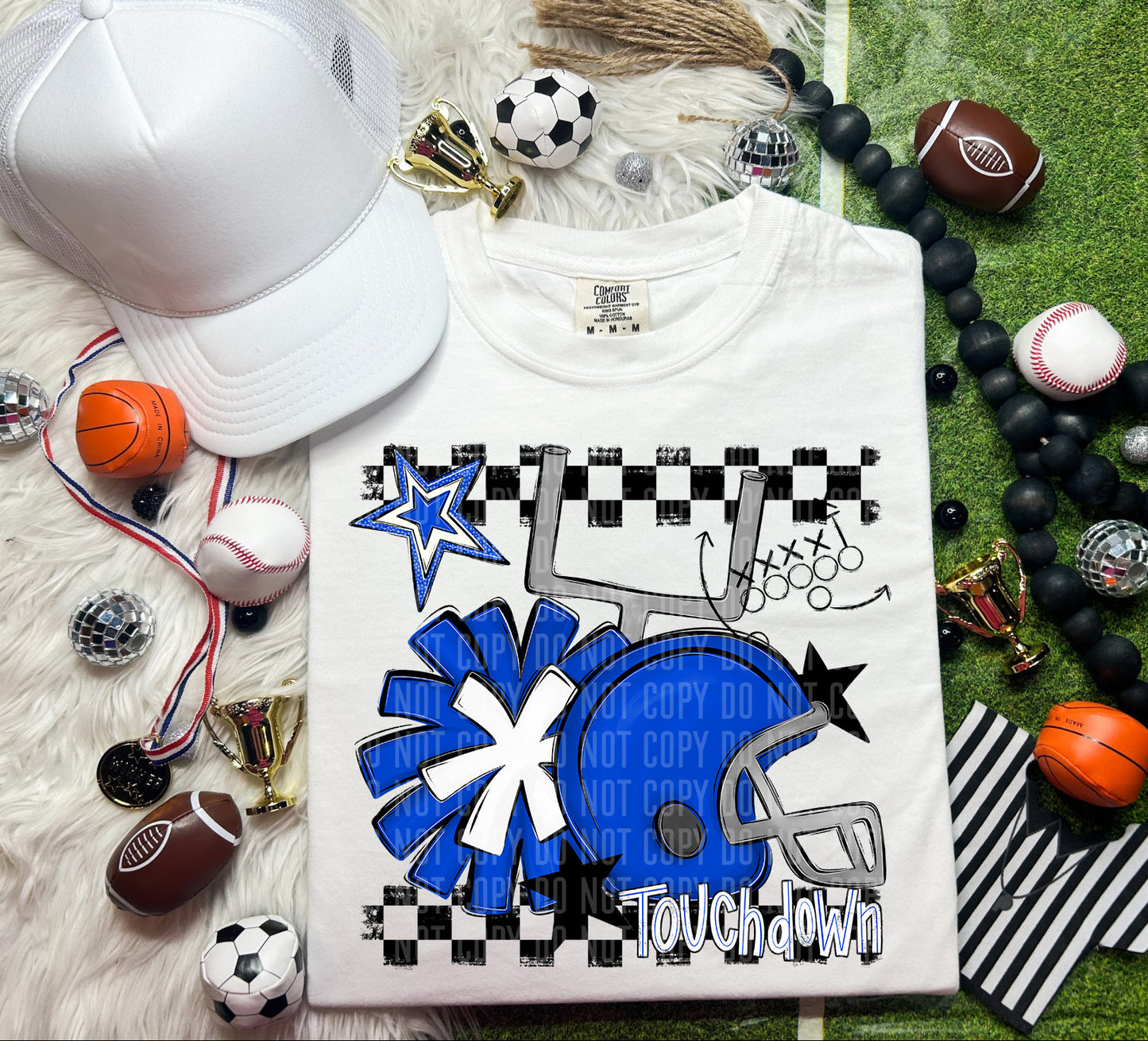 Football Helmet- Pom(Dropdown)- DTF&UV