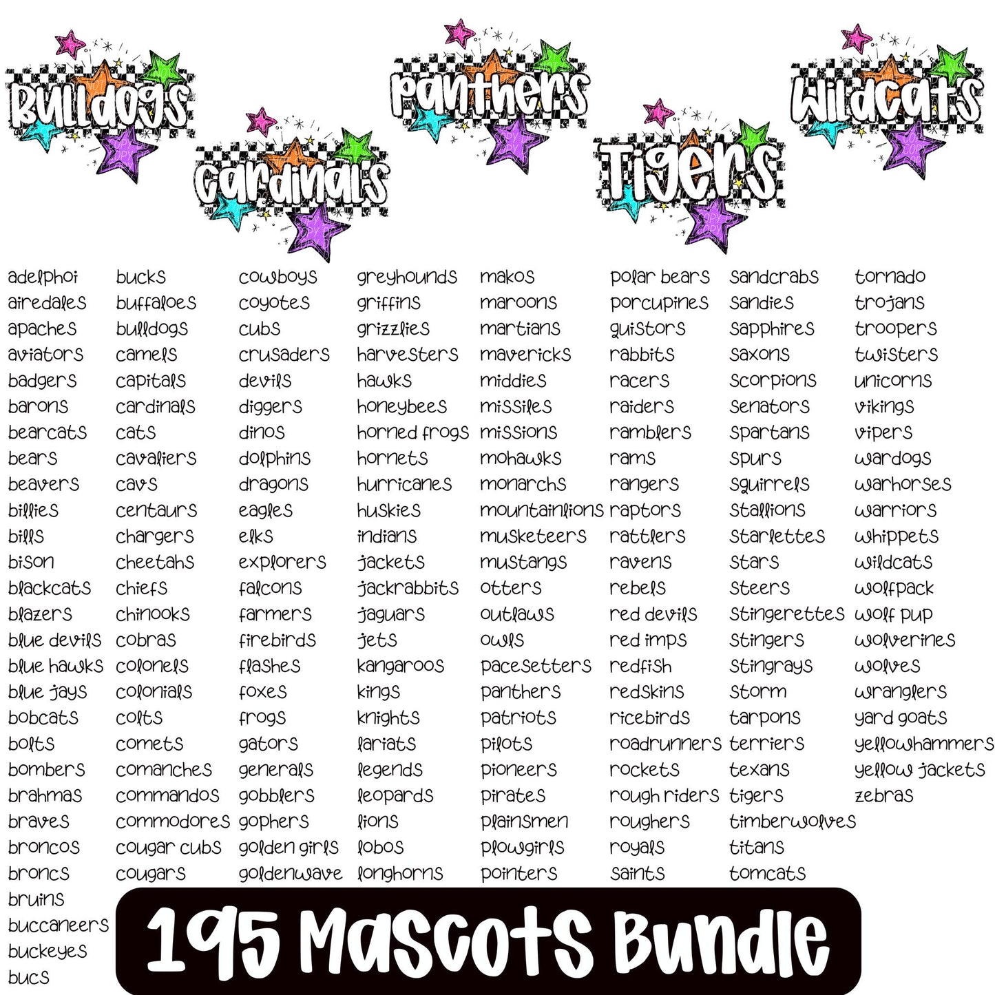 CHECKER BRIGHT STAR MASCOT(dropdown)-DTF&UV