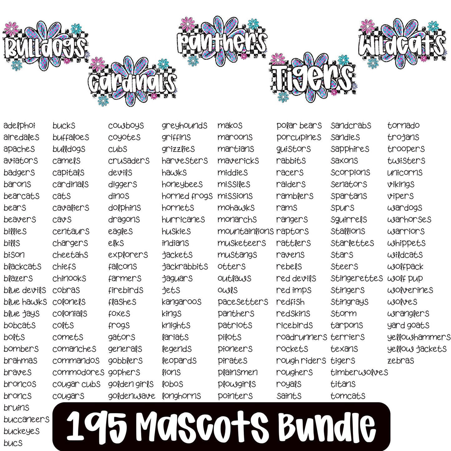 CHECKER FLOWER MASCOTS (dropdown)-DTF&UV