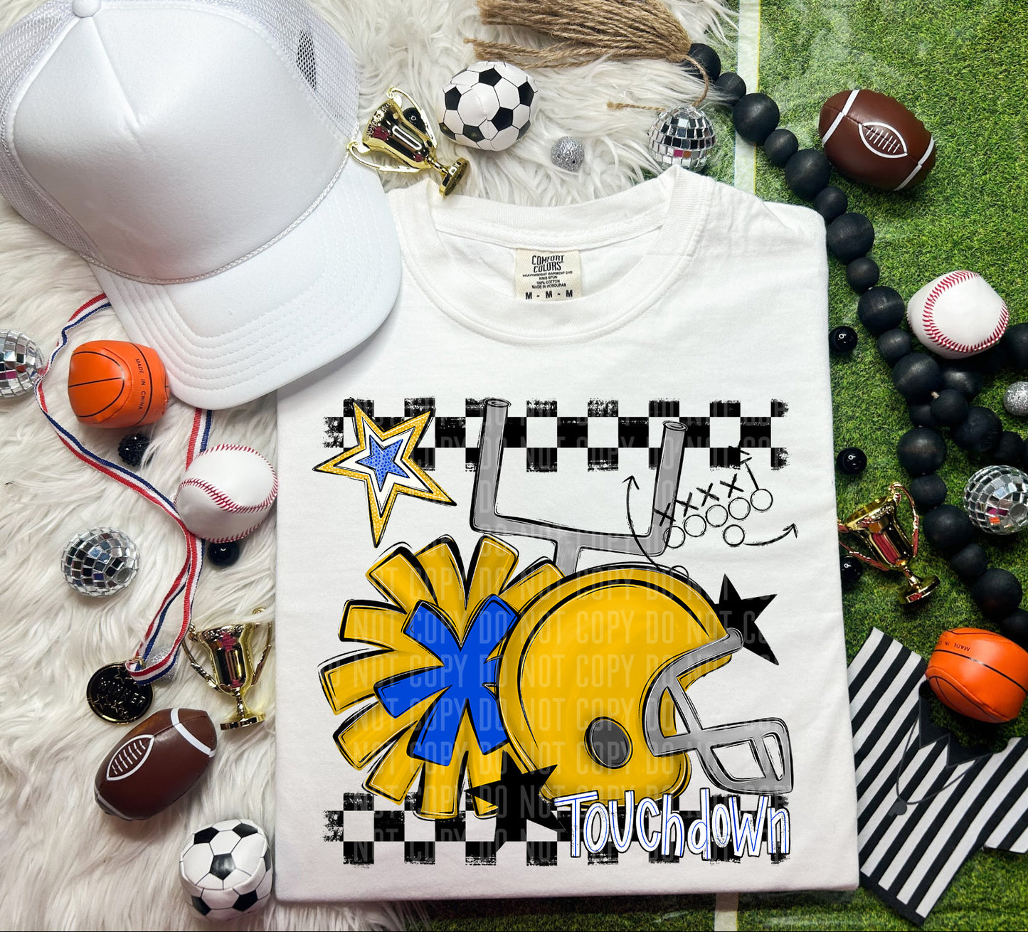 Football Helmet- Pom(Dropdown)- DTF&UV
