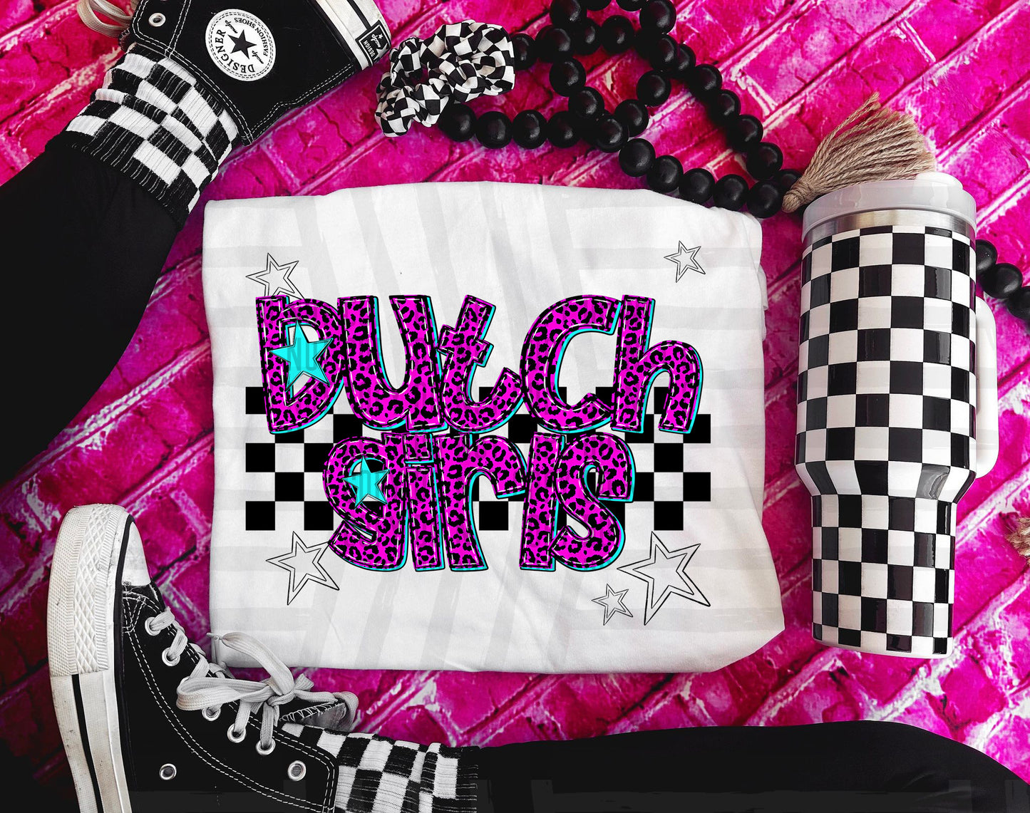 Pink Leopard Neon Mascots (dropdown)-DTF&UV