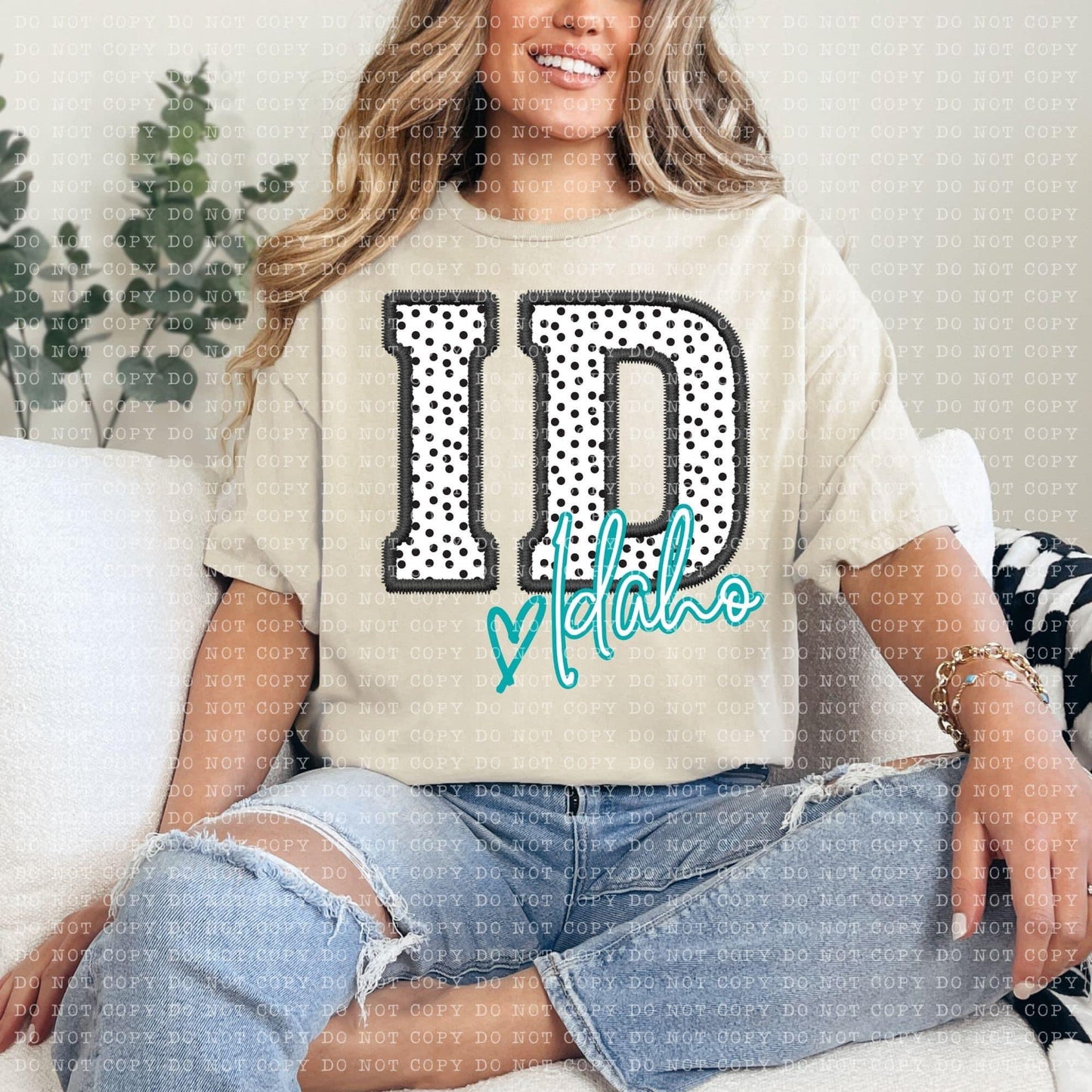 Polka Dotted Faux Embroidery States (ALL STATES)-DTF