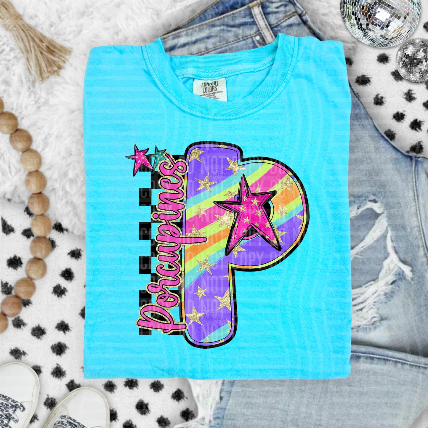 Rainbow Swirl Initials (Dropdown)- DTF&UV