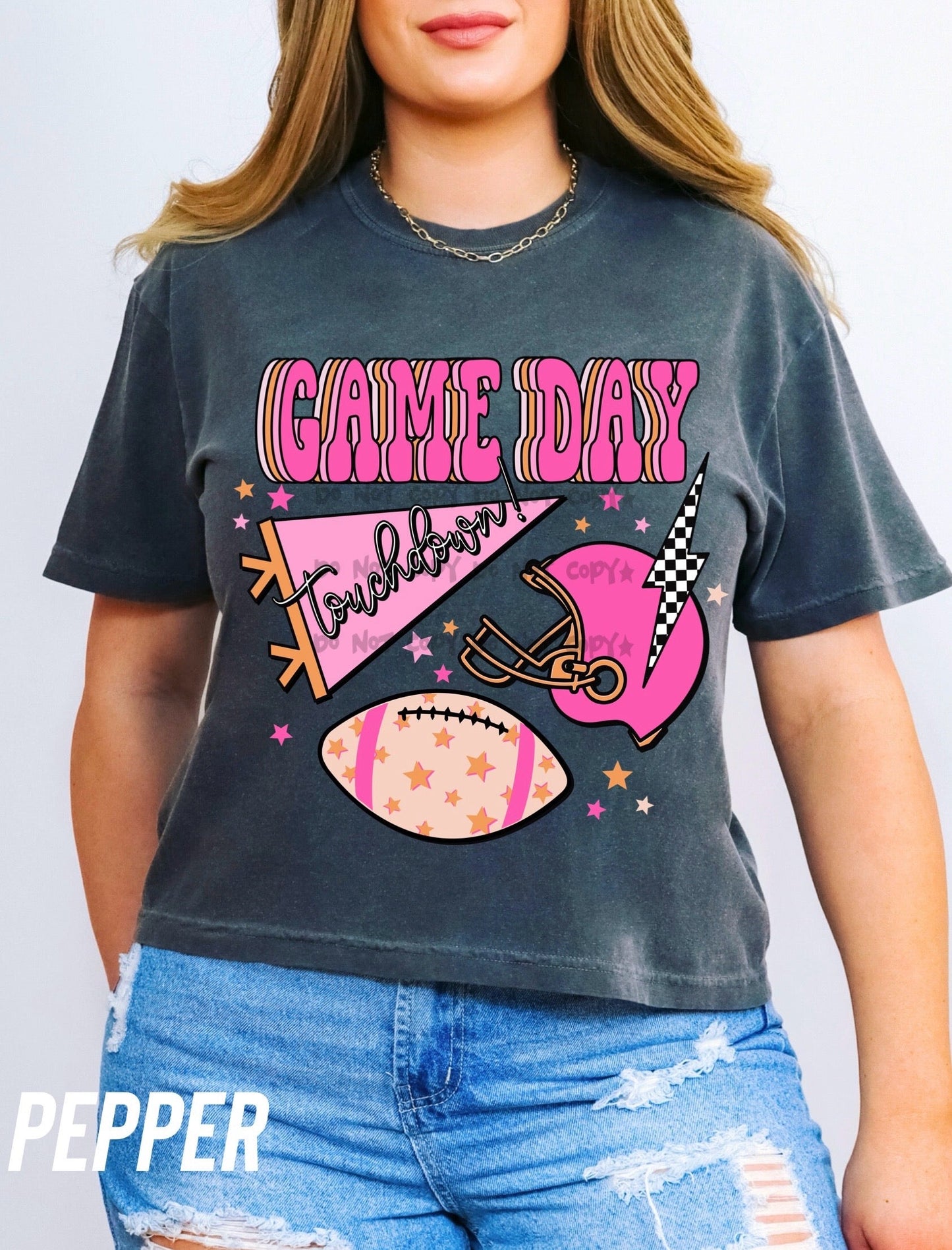 Game Day touchdown pendant pink-DTF