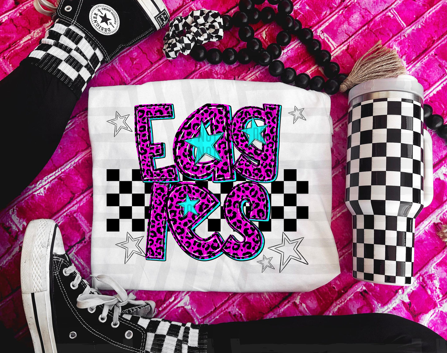Pink Leopard Neon Mascots (dropdown)-DTF&UV