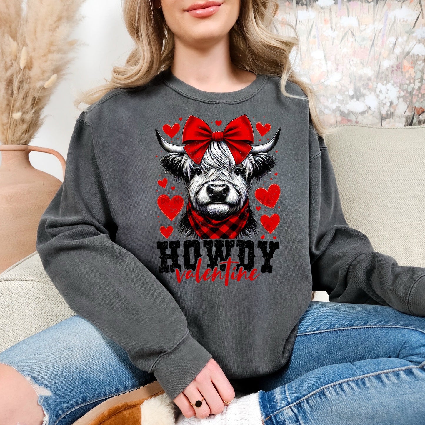 Howdy valentine cow-DTF