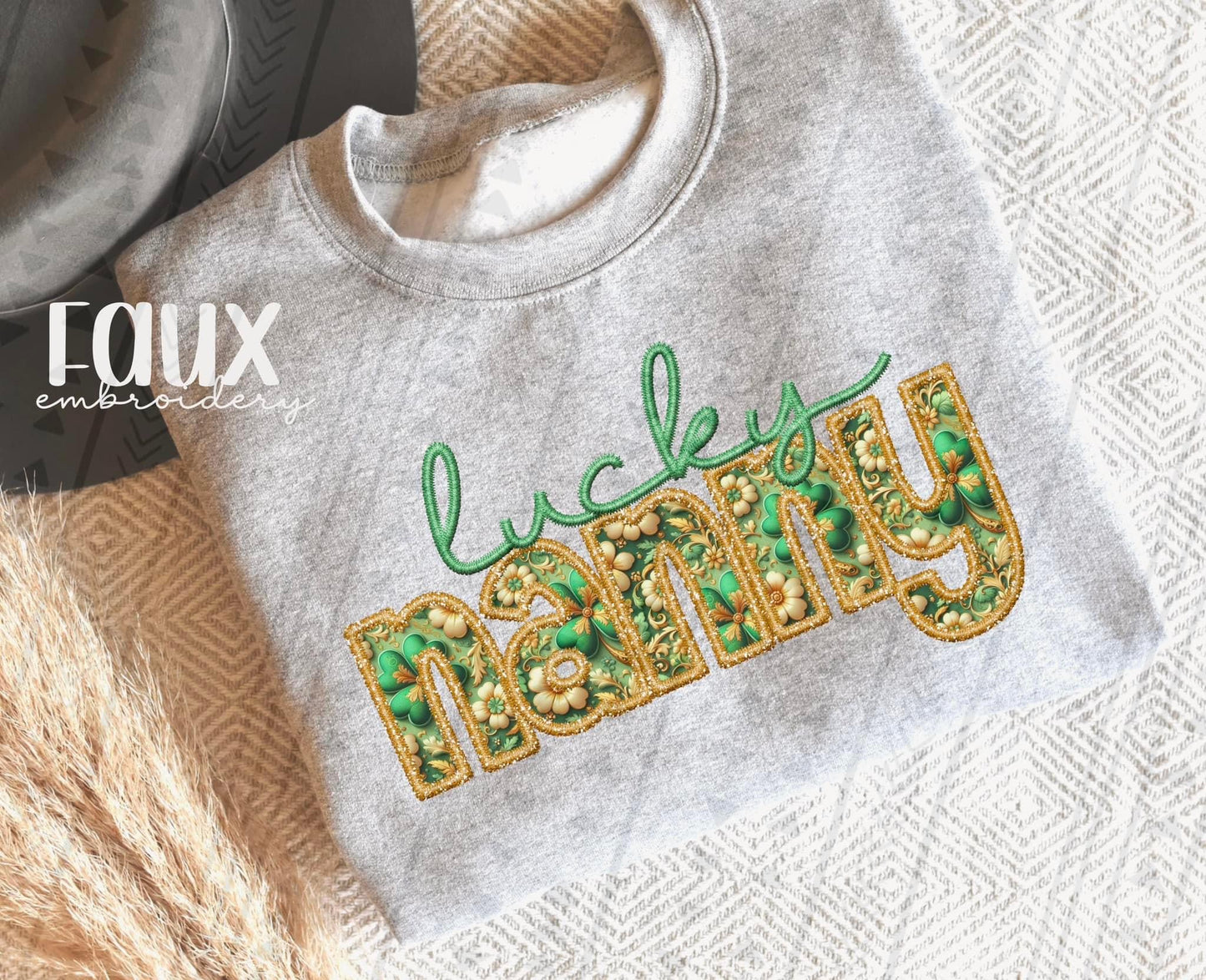 Lucky Nanny Faux Embroidery DTF