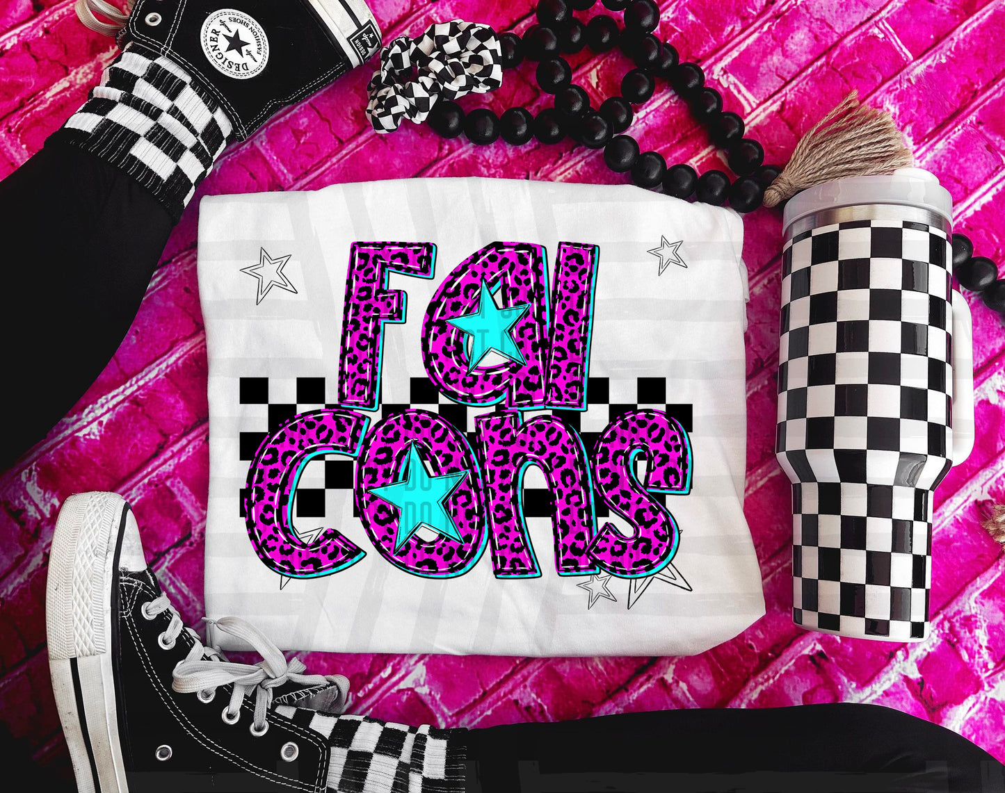 Pink Leopard Neon Mascots (dropdown)-DTF&UV