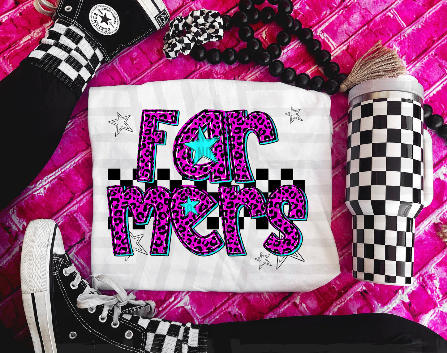 Pink Leopard Neon Mascots (dropdown)-DTF&UV
