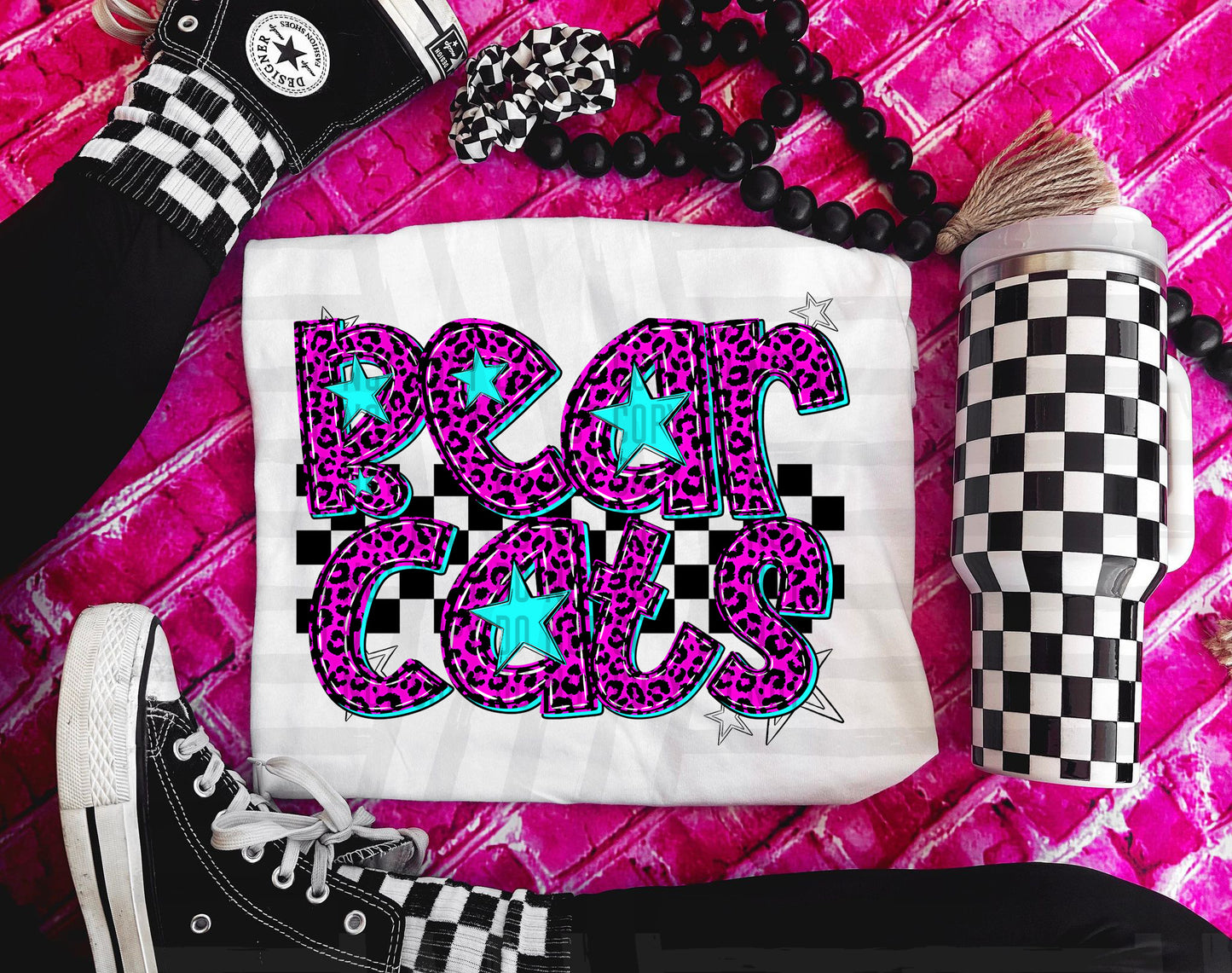 Pink Leopard Neon Mascots (dropdown)-DTF&UV