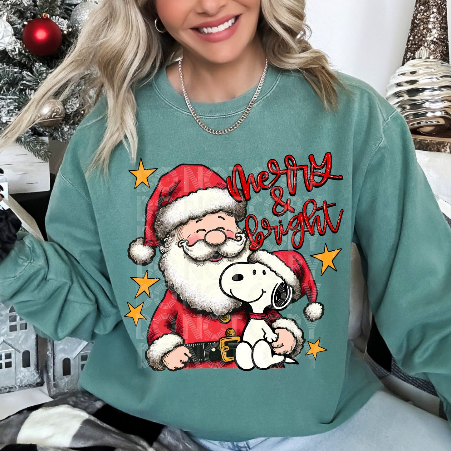 Merry & bright Santa snoopy-DTF