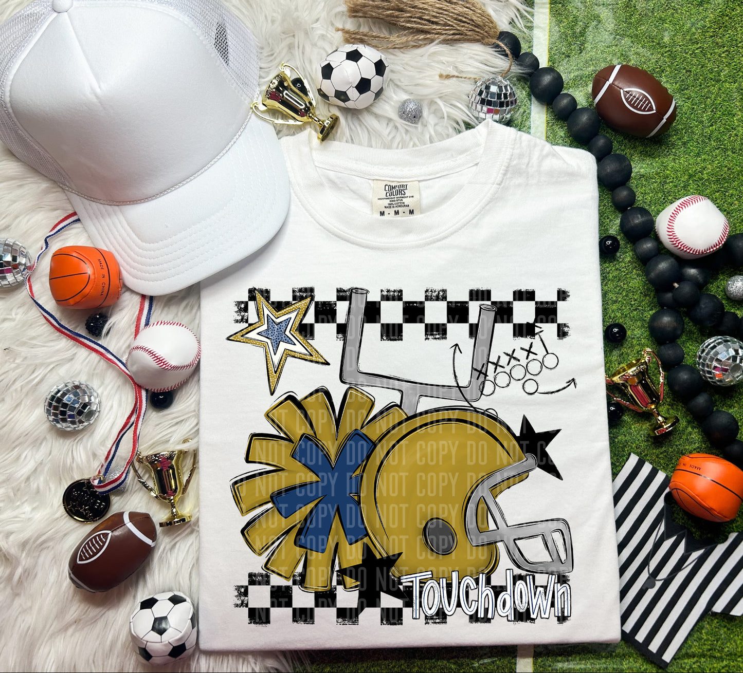Football Helmet- Pom(Dropdown)- DTF&UV