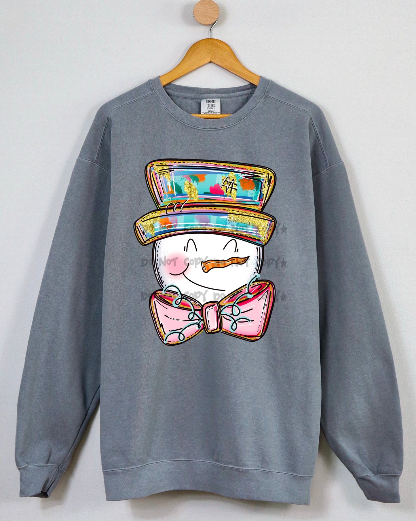 Snowman brushstroke hat-DTF
