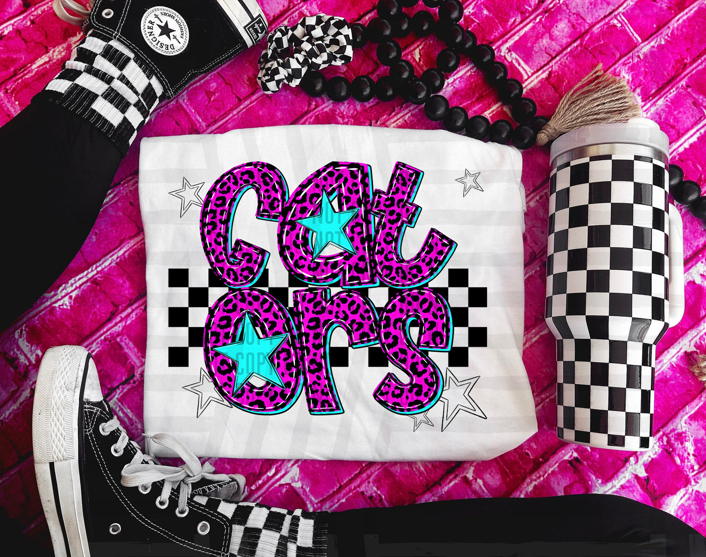 Pink Leopard Neon Mascots (dropdown)-DTF&UV