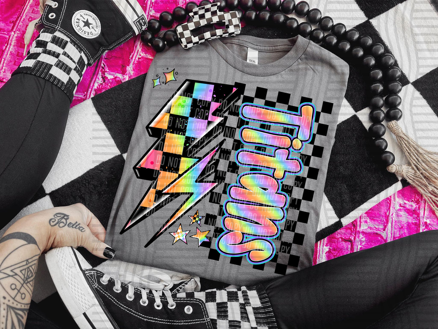 Neon Side Bolt Mascots (Dropdown)- DTF&UV