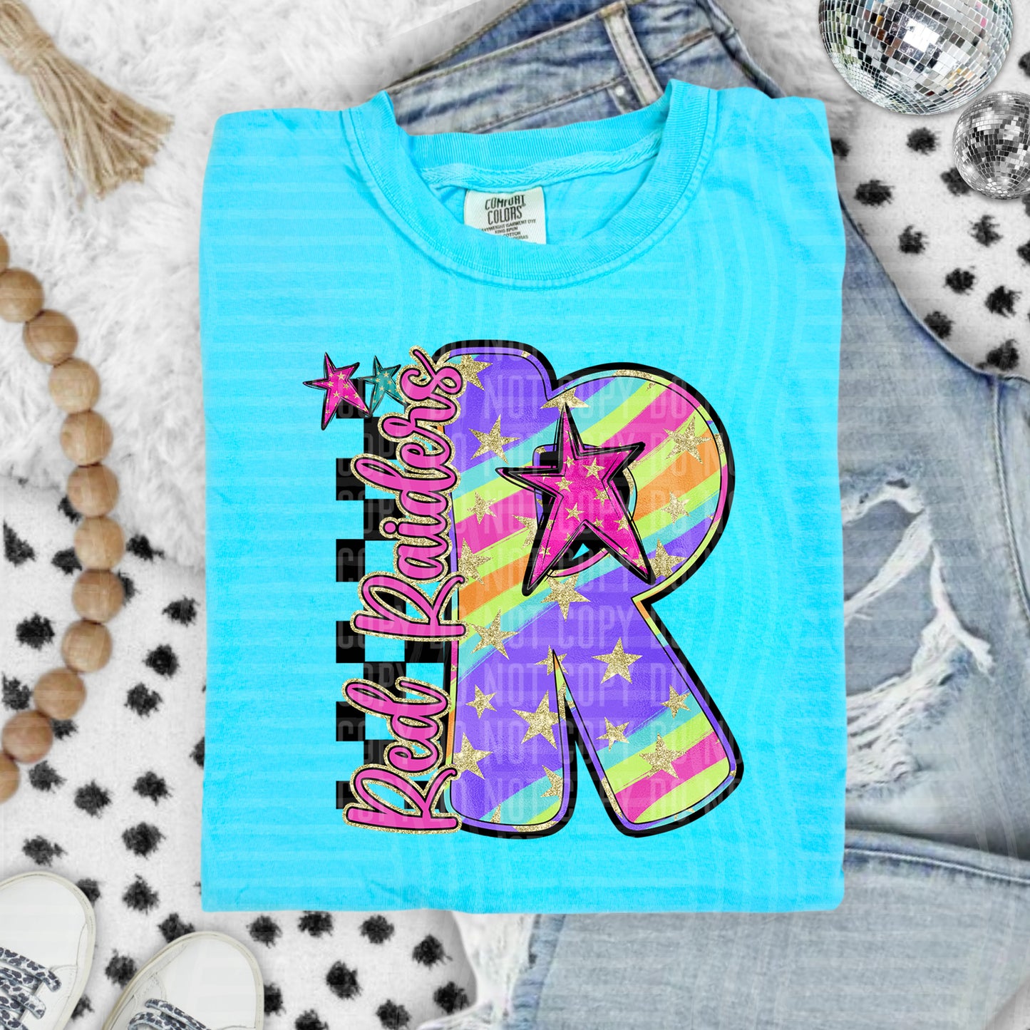 Rainbow Swirl Initials (Dropdown)- DTF&UV